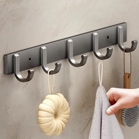 Crochet mural en aluminium pour salle de bain, simple et écologique, porte-serviettes et chapeau, vente en gros en usine