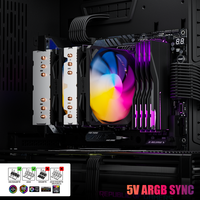Diskon besar 6 pipa panas ARGB AM5 120mm pendingin CPU 4 Pin PWM kipas pendingin udara CPU pendingin murah Intel AMD