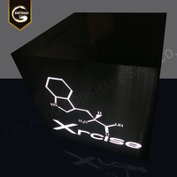 Panneau d'intérieur logo de marque, boîte à lumière led, cube de cube, sur mesure, 5 pièces