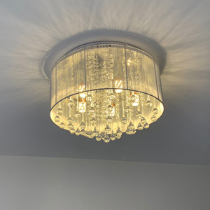 Lámpara de Techo Moderna de Cristal LED Blanco Cálido 2700K con Base de Madera y Cubierta Acrílica, Montaje Superficial, para Sala de Estar, CRI 80, 3 Años de Garantía - Product Image 5