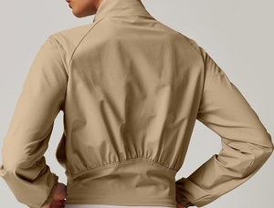 Vêtement de sport pour femmes en gros, <span class=keywords><strong>veste</strong></span> de sport ample à fermeture éclair intégrale, manches longues, <span class=keywords><strong>veste</strong></span> de yoga de sport d'extérieur avec poches - Product Image 5