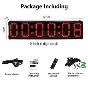 كبيرة 10 بوصة حرف HH:MM:SS شكل ساعة <span class=keywords><strong>LED</strong></span> مقاومة للماء العد التنازلي الرقمي عالية لرياضات الماراثون في الهواء الطلق - Product Image 5