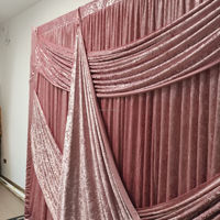 OUGE Rideaux de fond de scène en velours rose pour la décoration de mariages, de fêtes et d'événements