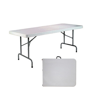 6ft Plastic Folding Table Plastic Plastic Folding Table Wholesale Outdoor OEM 183cm 6Ft Rectangular Plastic Folding Table And Chairs