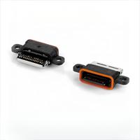 Connecteur femelle TYPE-C étanche 24 broches Longueur 9.6mm Double montage en surface (SMT) Type de plaque de verrouillage Connecteur USB à montage encastré