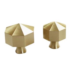 다이아몬드 모양의 솔리드 브러시 황동 골드 캐비닛 서랍 옷장 주방 손잡이 드레서 용 가구 손잡이 - Product Image 4