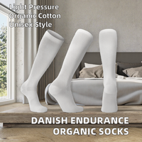 Chaussettes de compression en coton biologique danois Endurance, tricotées ODM 14-18 mmHg, unisexe pour femmes et hommes, blanches, 39-42, chaussettes de sport
