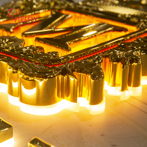 Miễn phí thiết kế tùy chỉnh sang trọng LED kinh doanh Backlit thư Đăng quảng cáo ngoài trời Brass cong signage thương hiệu logo thư Đăng - Product Image 5