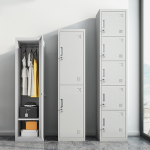 Steel Locker Metal Cabinet <b>Single</b> Door Office Storage <b>Wardrobe</b> Standing Type Carbon Steel Rectangle Neatening Organizer - Product Image 4
