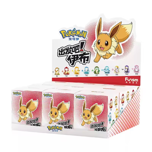 Pokemo Genuine Funsim Let's Go Eevee Blind Box Set di 9 Scatole, Figurina Trendy da Collezione, Regalo a Tema Cartone Animato in Scala 1/12, Action Figure, Scatola Misteriosa - Product Image 1