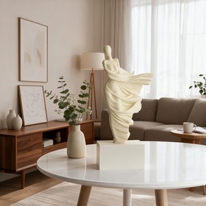 Sculpture abstraite féminine en fibre de verre sur mesure, statue élégante de femme pour la décoration intérieure du salon et de l'hôtel - Product Image 3