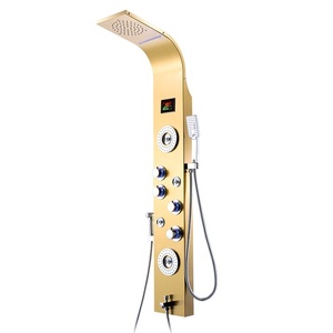 Robinetterie thermostatique, paroi de <span class=keywords><strong>douche</strong></span>, pommeau de <span class=keywords><strong>douche</strong></span> pluie complet, design moderne, fixation murale, pommeau de <span class=keywords><strong>douche</strong></span> carré, accessoire de salle de bain en cuivre, ensemble de <span class=keywords><strong>douche</strong></span> - Product Image 3