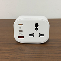 Extensor de Enchufe de Pared Global Personalizable con Adaptador de Enchufe Multiestándar USB C PD de 20 W para EE. UU., UE, Reino Unido y Australia, para Viajes y Hogar