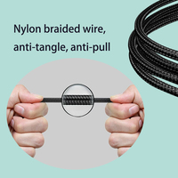 Kabel Data USB A-L Premium 1m/2m/3m dengan Konektor Paduan Aluminium, Inti Tembaga Murni, dan Jalinan Nilon untuk Ponsel