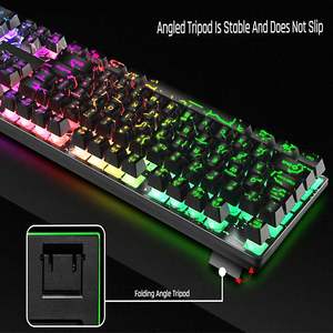 Combo de Teclado y Ratón para Juegos con Cable, Diseño Rainbow, 104 Teclas, Retroiluminación RGB, Sensación Mecánica, Teclas Multimedia para PC - Product Image 5