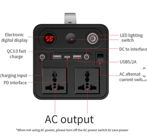 สถานีพลังงานแสงอาทิตย์แบบพกพา 300W 333Wh คลื่นไซน์บริสุทธิ์ 220V AC 12V แบตเตอรี่ลิเธียม เครื่องกำเนิดไฟฟ้าสำหรับตั้งแคมป์ กรณีฉุกเฉิน 300 โซลาร์ - Product Image 4