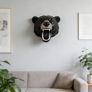 Scultura da Parete 3D Testa di Orso Nero Ruggente, Arte Realistica di Tassidermia <span class=keywords><strong>Animale</strong></span>, Decorazione di Lusso Nordica per Soggiorno e Parete TV - Product Image 5