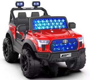 Toyata mainan anak-anak, 115cm kekuatan kendali jarak jauh kendaraan musik dua kursi kulit LED mainan listrik naik mobil Bumper balita - Product Image 3