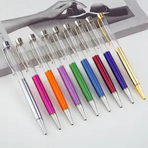 USA sangat populer buatan tangan DIY pulpen tabung kosong Glitter pena logam kustom dengan Logo