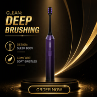 Brosse à dents électrique sonique 360° multi-modes avec chargement sans fil, logo personnalisé pour la vente en gros