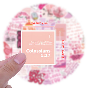 55 Uds. Frase DE LA Biblia Rosa pegatinas de grafiti cristiano <span class=keywords><strong>para</strong></span> Decoración de mesa de <span class=keywords><strong>pared</strong></span> Jesús te ama cita pegatina - Product Image 4