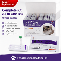 Tes Hewan Peliharaan SC Pet Testing Akurasi Tinggi untuk Panleukopenia/ Corona/Giardia Kucing, Kit Kombinasi FPV+FCOV, Perlengkapan Rumah Sakit Hewan