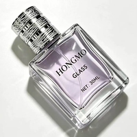 Botella de Perfume Cuadrada de Vidrio de 30 ml al por Mayor, OEM ODM, Logotipo Personalizado, Tapa Metálica Plateada Texturizada, Envase Vacío para Fragancias en Spray