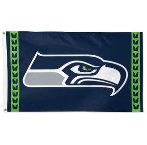 高品质 3x5 英尺足球队定制设计横幅 西雅图海鹰队旗帜 100% 聚酯纤维 有现货 适用于所有球队 - Product Image 6