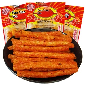 Hunan Specialty Gluten Tiras picantes Snacks Fan Tian Wa Vegetarian Tendon Sabor Bolsa de ocio Embalado Spicy Wafer Crackling Sounds - Product Image 3