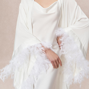 Pyjamas pour femmes, ensemble de robes en soie, robes de <span class=keywords><strong>demoiselle</strong></span> <span class=keywords><strong>d</strong></span>'<span class=keywords><strong>honneur</strong></span> de luxe pour femmes, robes à manches longues à col en V, printemps été - Product Image 5