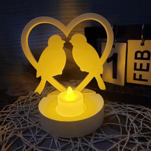 M52752 Molde de silicona para yeso y cemento con diseño de dos pájaros enamorados mirándose - Product Image 1