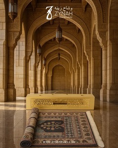Alfombra de Oración de Lana Hecha a Mano Holy Harmony, Alfombra Islámica de Lujo, Alta Demanda, Disponible para Venta al Por Mayor - Product Image 3