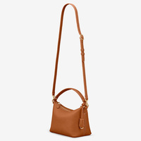 Sac fourre-tout décontracté de luxe en cuir véritable pour femme avec logo personnalisé, fermeture éclair et bandoulière réglable