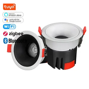 Akıllı wifi bluetooth dim downlight cob ayarlanabilir anti parlama zigbee cct rgb led tuya spot