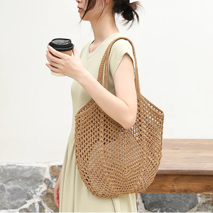 <span class=keywords><strong>Sac</strong></span> Fourre-Tout <span class=keywords><strong>de</strong></span> <span class=keywords><strong>Plage</strong></span> en Crochet Tissé à la Main Multicolore en Gros OEM – Grand <span class=keywords><strong>Sac</strong></span> <span class=keywords><strong>de</strong></span> Courses d'Été Tressé pour Femmes avec Logo Personnalisé - Product Image 6