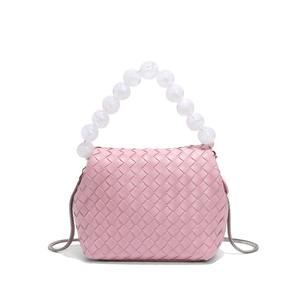 Tas tangan wanita Macaron, tas wanita warna, untuk musim semi, musim panas, tas kotak makan siang pegangan mutiara modis, tas kurir bahu, penutup ritsleting - Product Image 1
