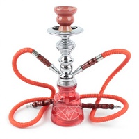 Ensemble de chicha métallique moderne et minimaliste arabe transfrontalier avec 2 tuyaux, comprenant des pipes à tige simple et double pour fumer la chicha dans les bars