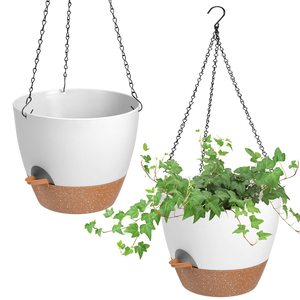8 Inch 2 Stuks Zelfbesproeiing Hangende Plantenbakken Met Drainagegaten En Ketting, Hangende Plantenbak Voor Kamerplanten - Product Image 6