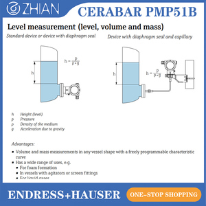 Capteur à diaphragme métallique Endress+Hauser Cerabar PMP51B 400mbar-400bar 0,075% HART pour la mesure du gaz - Product Image 3
