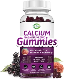 Calciummagnesium Zinkgummies Met Hoge Absorptie Magnesium Kalium D3 Botspieren Immuunslaapondersteuning