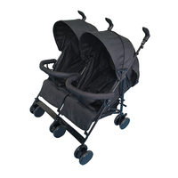 Petit espace facile pliable double multi-positions dossier amovible bébé poussette avec 2 sièges