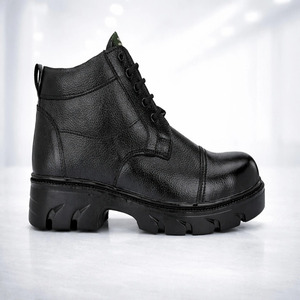 Chaussures de sécurité industrielles pour hommes, en acier, avec embout de protection, bottes de travail en cuir, semelle antidérapante, construction durable, chaussures de protection robustes - Product Image 5