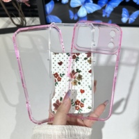 Coque de téléphone 3-en-1 antichoc avec protection d'objectif coulissante motif lapin mignon en PC et TPU pour iPhone 17 16 15 14 13 12 Pro Max – Vente en gros