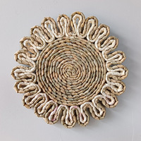 Sous-verres et dessous de plat en paille de maïs tressée biodégradable, couleur unie, résistants à la chaleur, forme ronde/irrégulière, pour restaurant