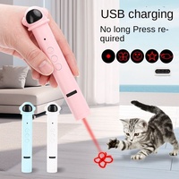 USB ricaricabile multifunzionale Laser penna presa in giro per gatti eco-friendly in plastica giocattolo per gatti con punta di piume