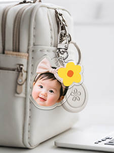 Portachiavi Personalizzati in Acrilico con Foto, Design Gratuito, per Coppie, Genitori e Figli, Forma Creativa e Carina per Ricordi - Product Image 5