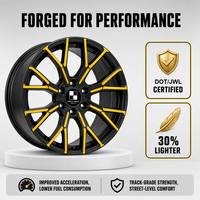 Velg Tempa Kustom 18 19 20 Inch Multi-Spoke Gloss Black Yellow Accent Alloy Rim untuk BMW Audi Mercedes Benz Tesla