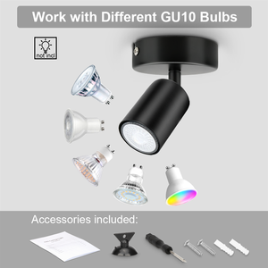 Applique murale réglable <span class=keywords><strong>GU10</strong></span> noire mate, style industriel, pour cuisine, salon, chambre et salle à manger - Product Image 4