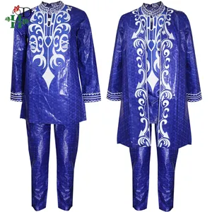 H & D 고품질 Bazin Riche 의류 아프리카 전통 Agbada 정장 공장 도매 가격