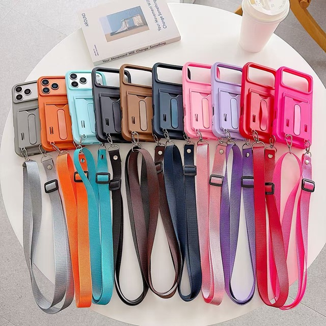 Multi-functional Silicone Skin Feeling Wristband Bracket with Card Lanyard Mobile Phone case for iPhone 17 16 16 14 13 12 11